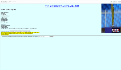 This website helps you book tickets for the T20 world cup.